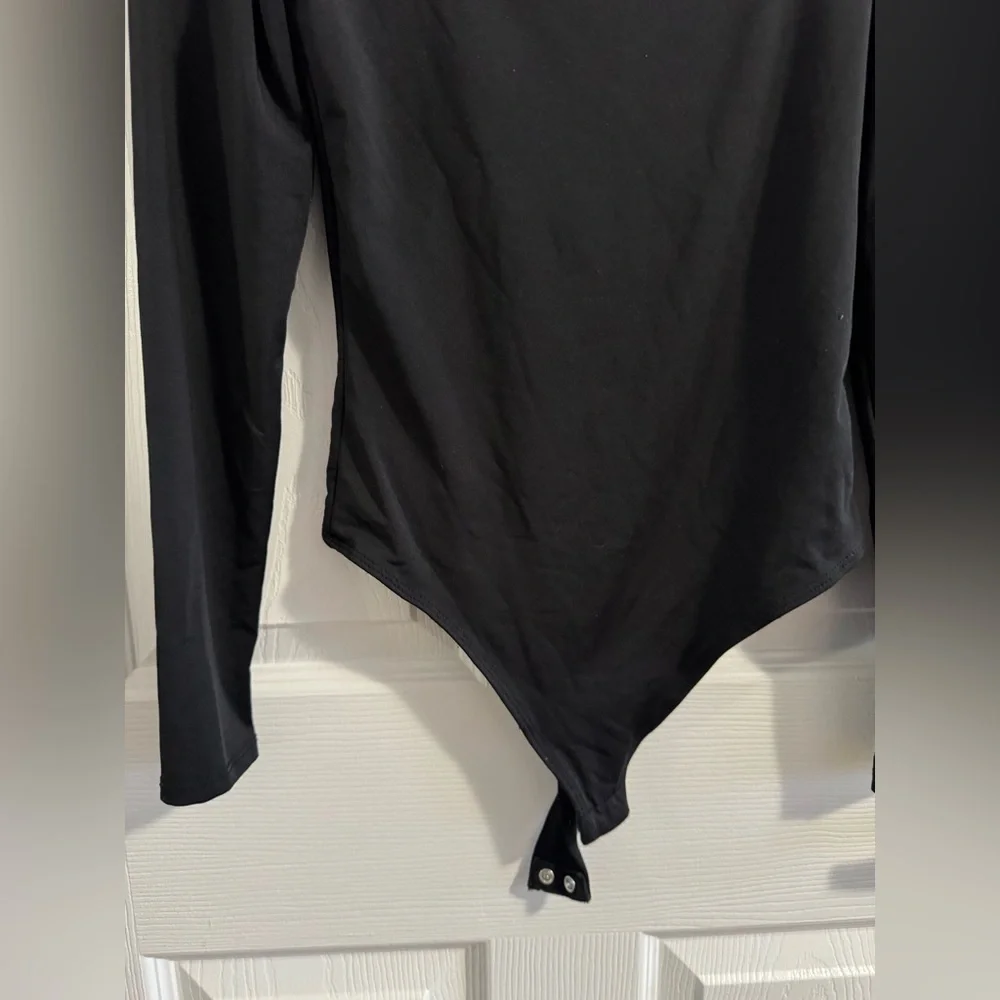 SQUARE NECK LONG SLEEVE CONTOUR BODYSUIT BLACK SIZE SMALL - Picture 4 of 6